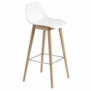 Muuto - Fiber counter stool with back - wood base