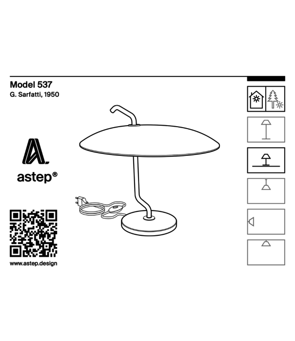 Astep  Astep Model 537 Tafellamp Marmer