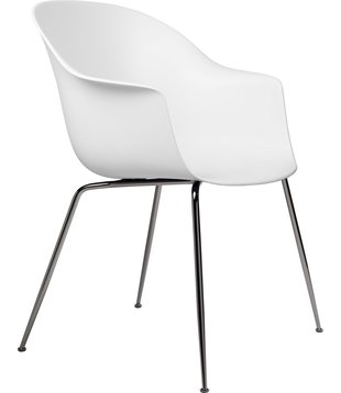 Gubi - Bat dining chair - conic base black-chrome