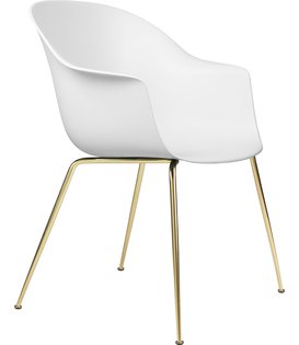 Gubi - Bat Dining Chair - conic base brass