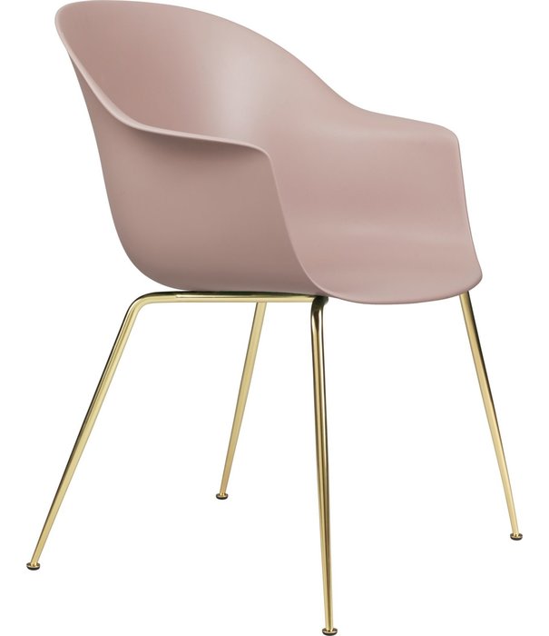 Gubi  Gubi - Bat dining chair - conic base brass