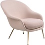 Gubi Bat Lounge Stoel Gestoffeerd, Low back, conic voet