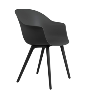 Bat Chair Monochrome Outdoor black, black plastic base