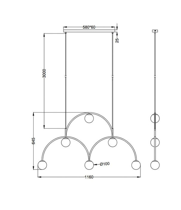 Pholc  Pholc - Bounce 116 hanglamp zwart