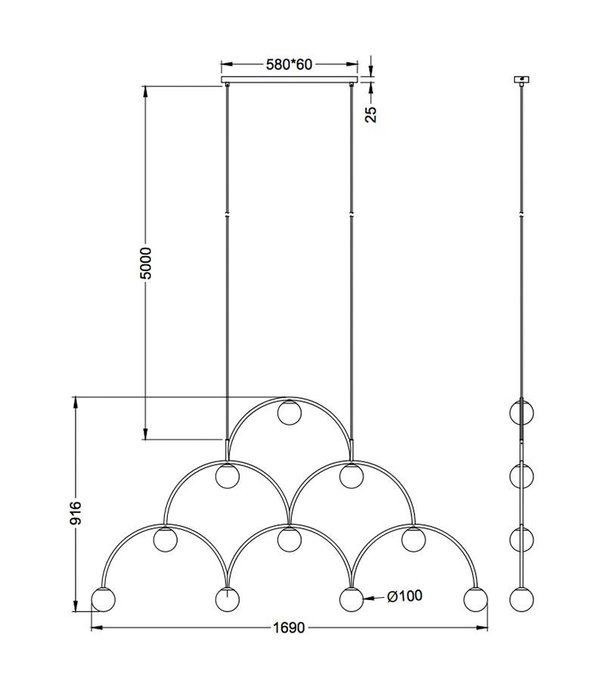 Pholc  Pholc - Bounce 168 hanglamp zwart