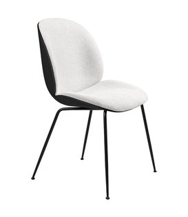 Beetle chair black - front Boucle 001 - conic black base