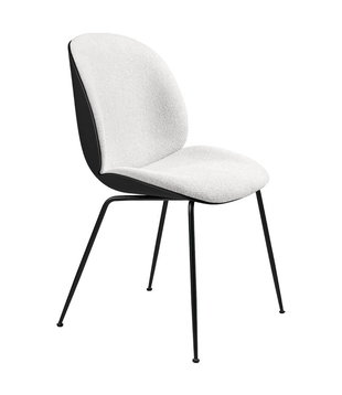 Gubi - Beetle chair black - front Boucle 001 - conic black base