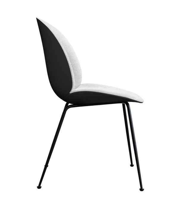 Gubi  Gubi - Beetle chair black - front Boucle 001 - conic black base