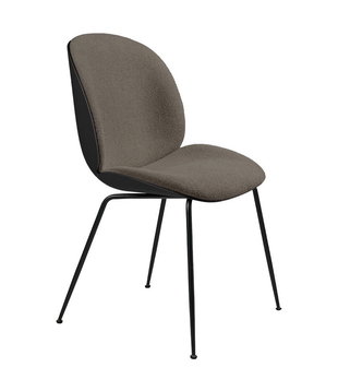 Gubi - Beetle chair black - front Boucle 004 - conic base black