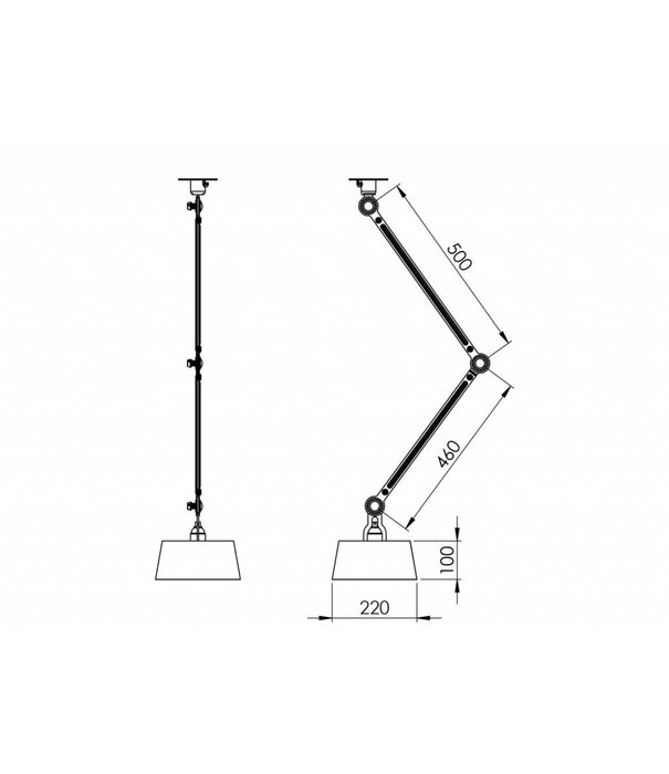 Tonone  Tonone - Bolt 2 arm side fit ceiling lamp