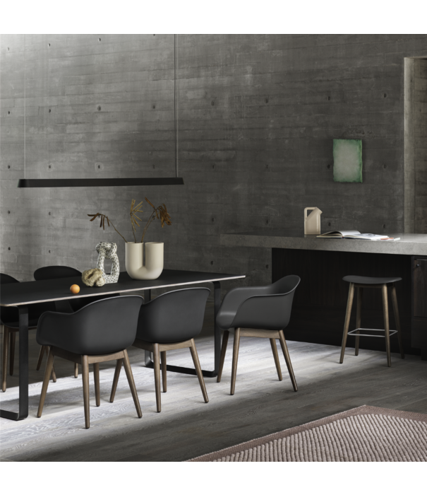 Muuto  Muuto  Fiber Armchair Stone Refine leather, wood base