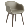 Muuto  Fiber Armchair Stone Refine leather, wood base