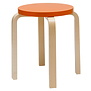 Artek Standard Collection - Stool E60 birch, orange lacquered