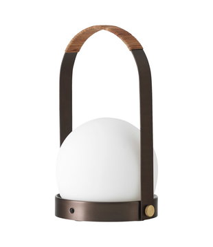 Carrie Portable leather handle, bronzed brass