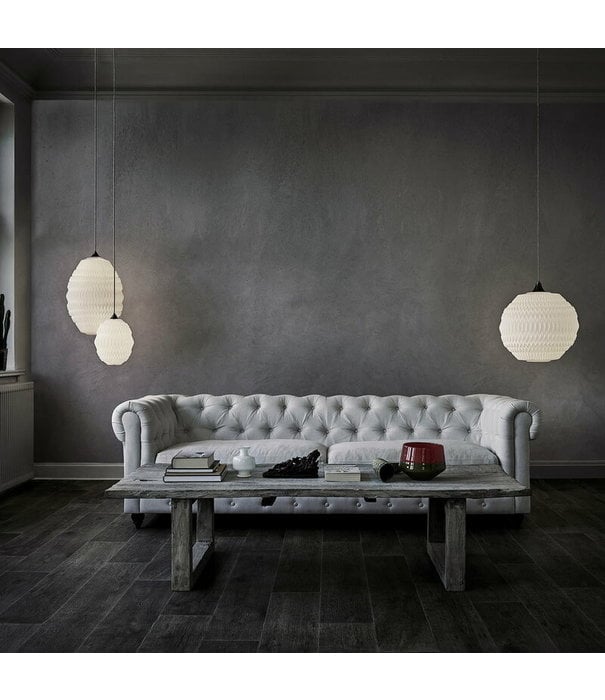 Le klint  Model 125 Caleo 3 Hanglamp papier wit, linnen snoer