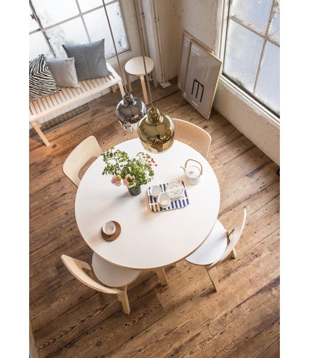 Artek  Artek - Aalto Table round 90A, white laminate
