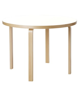 Artek - Aalto Table round 90A, white laminate Ø100