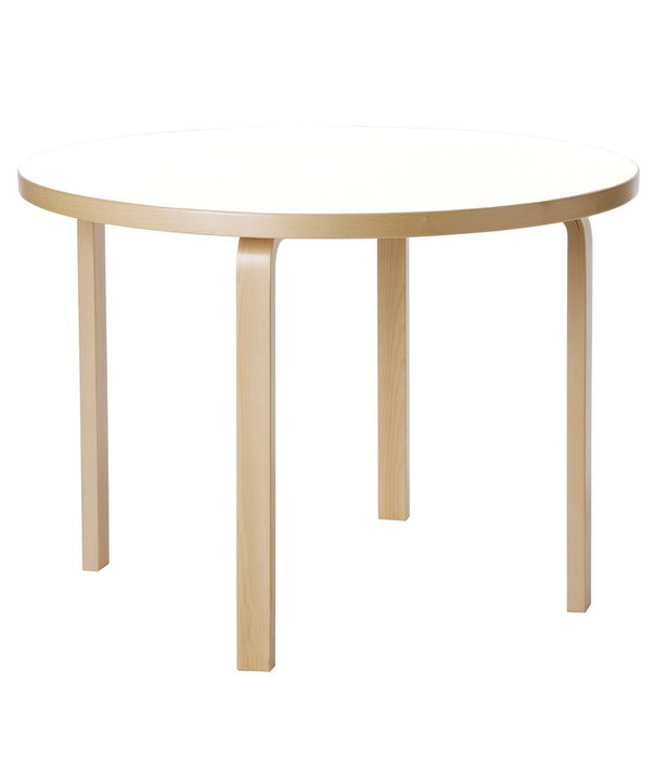 Artek  Artek - Aalto Table round 90A, white laminate