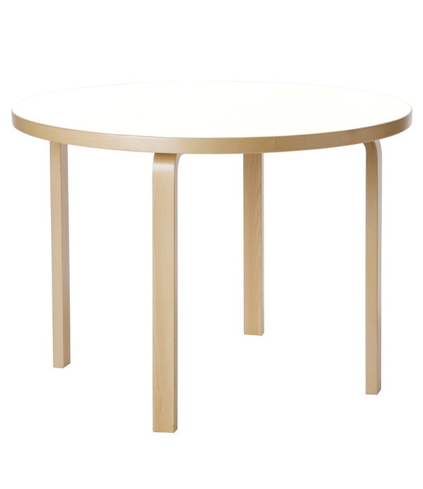 Artek  Artek - Aalto Table round 90A, wit laminaat