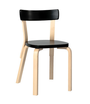 Artek - Chair 69  birch, black lacquered
