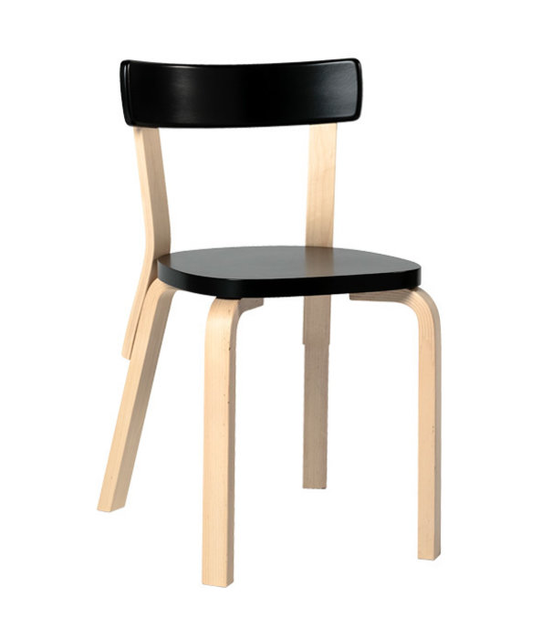 Artek  Aalto Stoel 69 Berken-Zwart