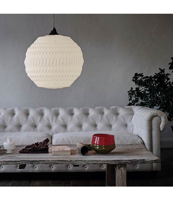 Le klint  Model 125 Caleo 3 Hanglamp papier wit, linnen snoer