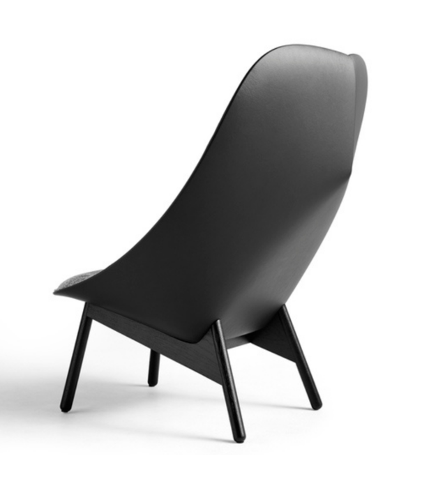 Hay  Hay Uchiwa - Uchiwa lounge chair - Hallingdal 166 / black leather