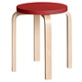 Artek Standard Collection - Stool E60 Kruk, berken, rood gelakt