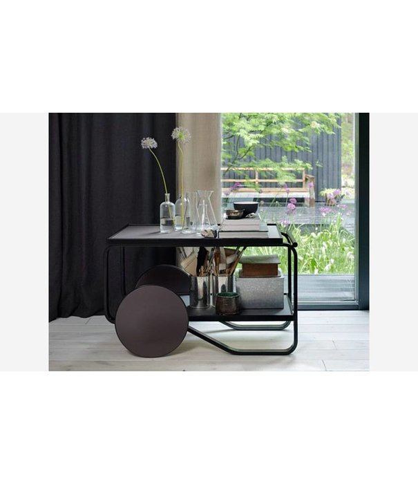 Artek  Artek Tea Trolley 901 black birch, mud linoleum