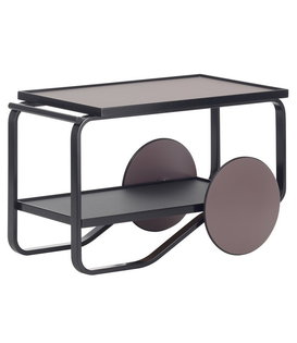 Artek Tea Trolley 901 black birch, mud linoleum