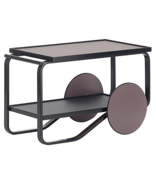 Artek Tea Trolley 901 zwart berken, mud linoleum