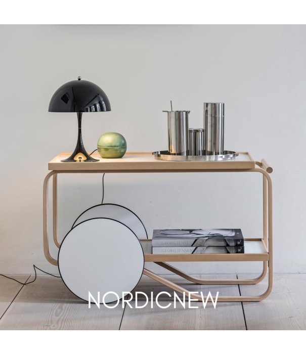 Artek  Artek Tea Trolley 901 zwart berken, mud linoleum