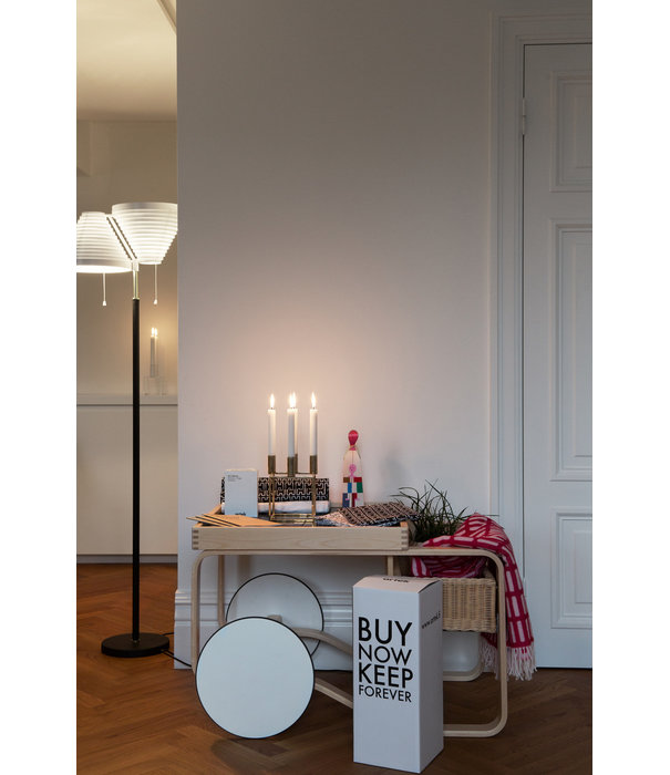 Artek  Artek - Tea Trolley 900 Berken - Zwart Keramiek Tegels