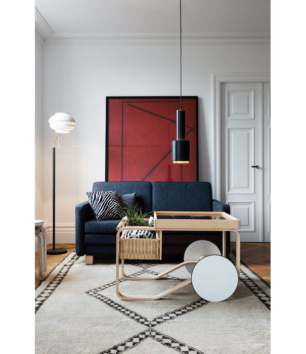 Artek  Artek Tea Trolley 900 natural birch, black tiles