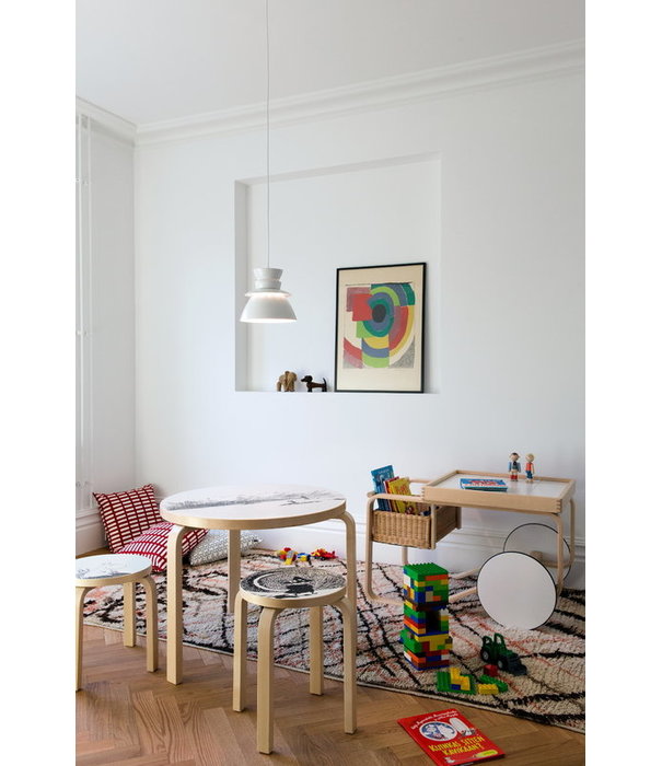 Artek  Artek Tea Trolley 900 naturel berken, witte tegels