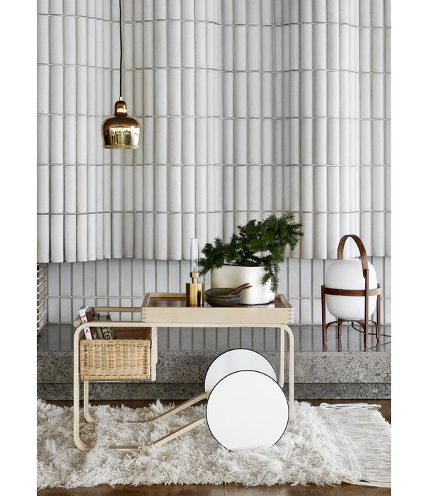 Artek  Artek - Tea Trolley  900 Birch - White Ceramic Tiles