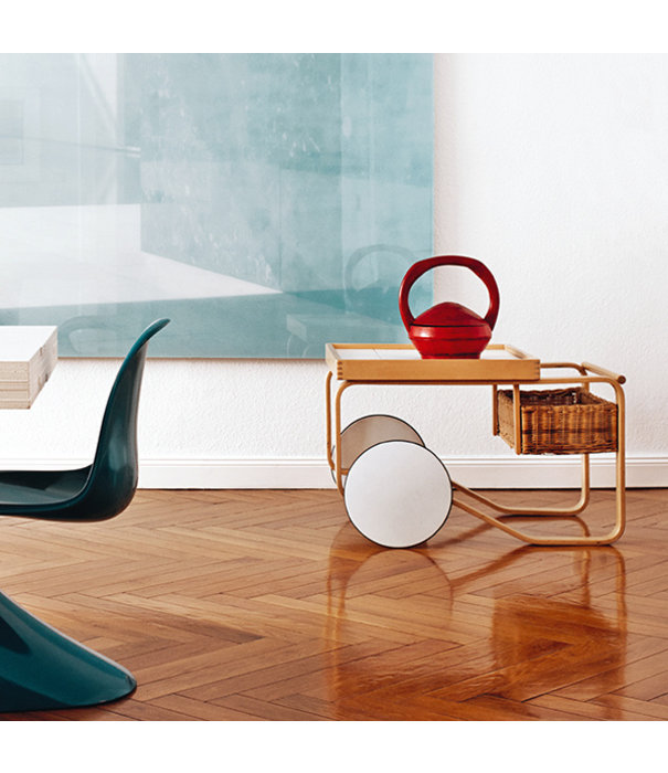 Artek  Artek Tea Trolley 900 naturel berken, witte tegels