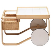 Artek Tea Trolley 900 naturel berken, witte tegels