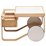 Artek Tea Trolley 900 naturel berken, witte tegels