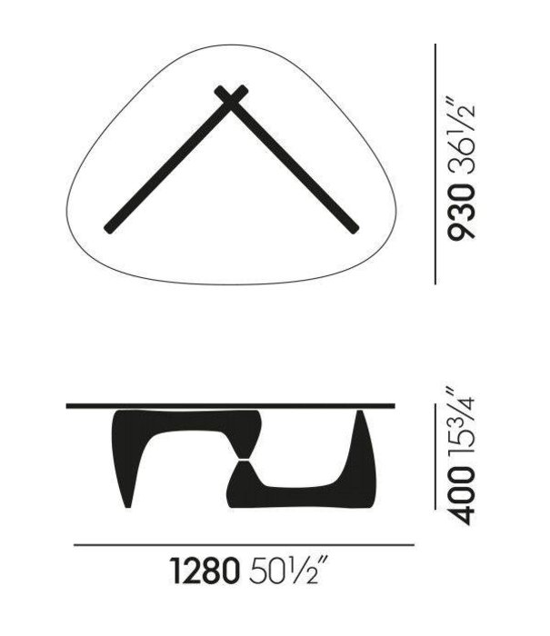 Vitra  Vitra Salontafel Isamu Noguchi zwart essen