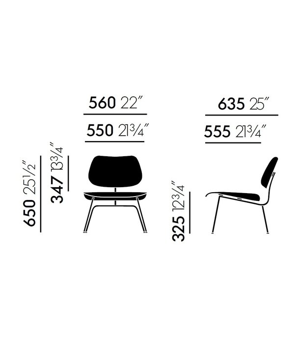 Vitra   LCM Leather Lounge Chair black ash, black leather