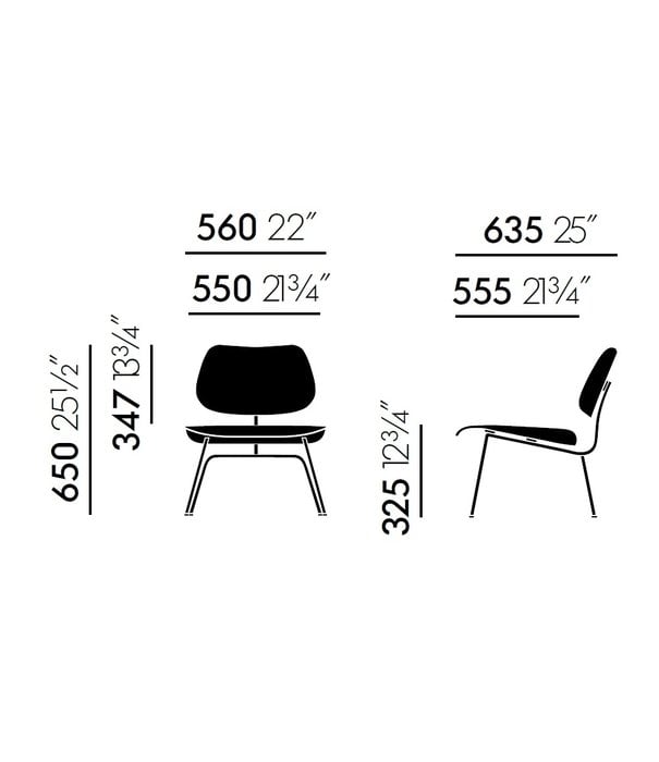 Vitra   LCM Leather Lounge Stoel zwart essen, zwart leer