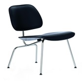 Vitra - Eames LCM Leather lounge stoel zwart essen, leder