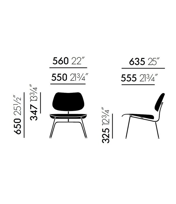 Vitra  Vitra - Eames LCM Leather lounge stoel naturel essen, leder
