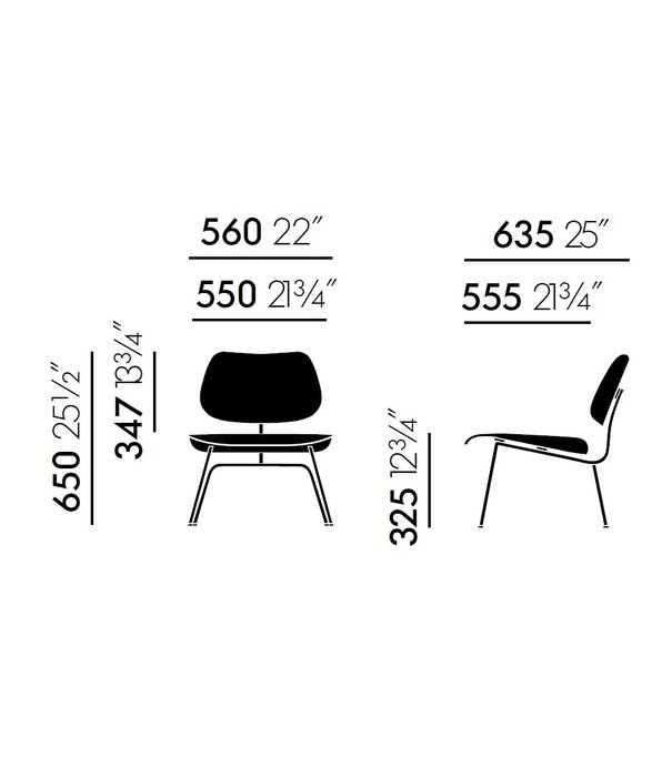 Vitra  Vitra - Eames LCM Leather lounge stoel naturel essen,  leder