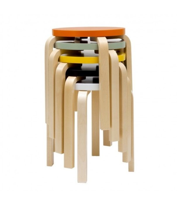 Artek  Artek - Stool E60 Birch / Red