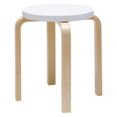 Stool E60 birch, white lacquered