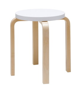 Stool E60 Kruk berken, zitting wit