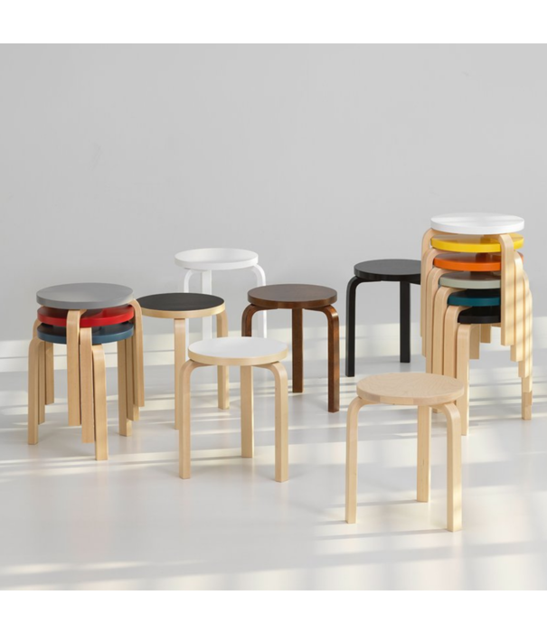 Artek  Artek Standard Collection - Stool E60 birch, black lacquered