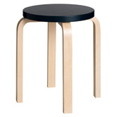 Artek Standard Collection - Stool E60 birch, black lacquered